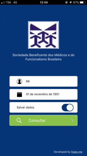 Login (CPF e Data de registro)